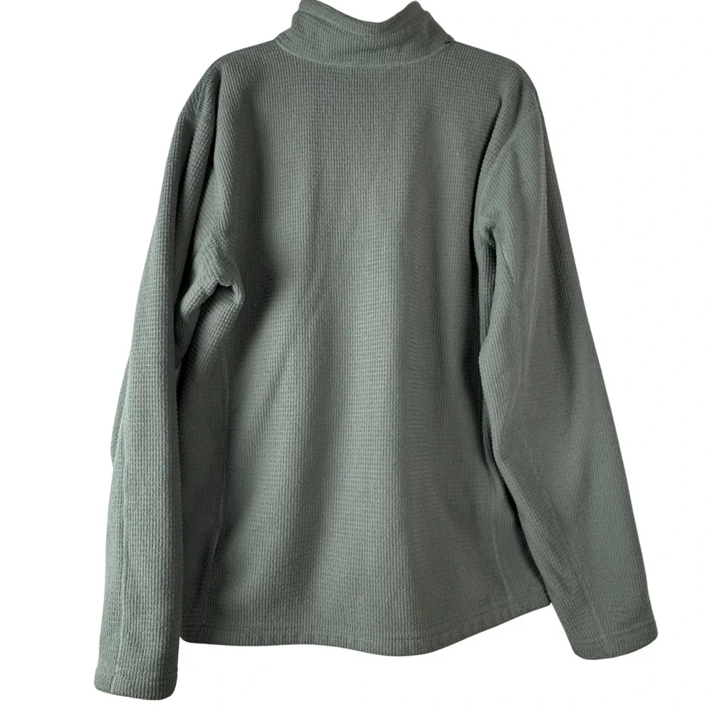 The North Face Mens Waffle Knit 1/4 Zip Pullover Gray Large Fleece Outdoor Layer
